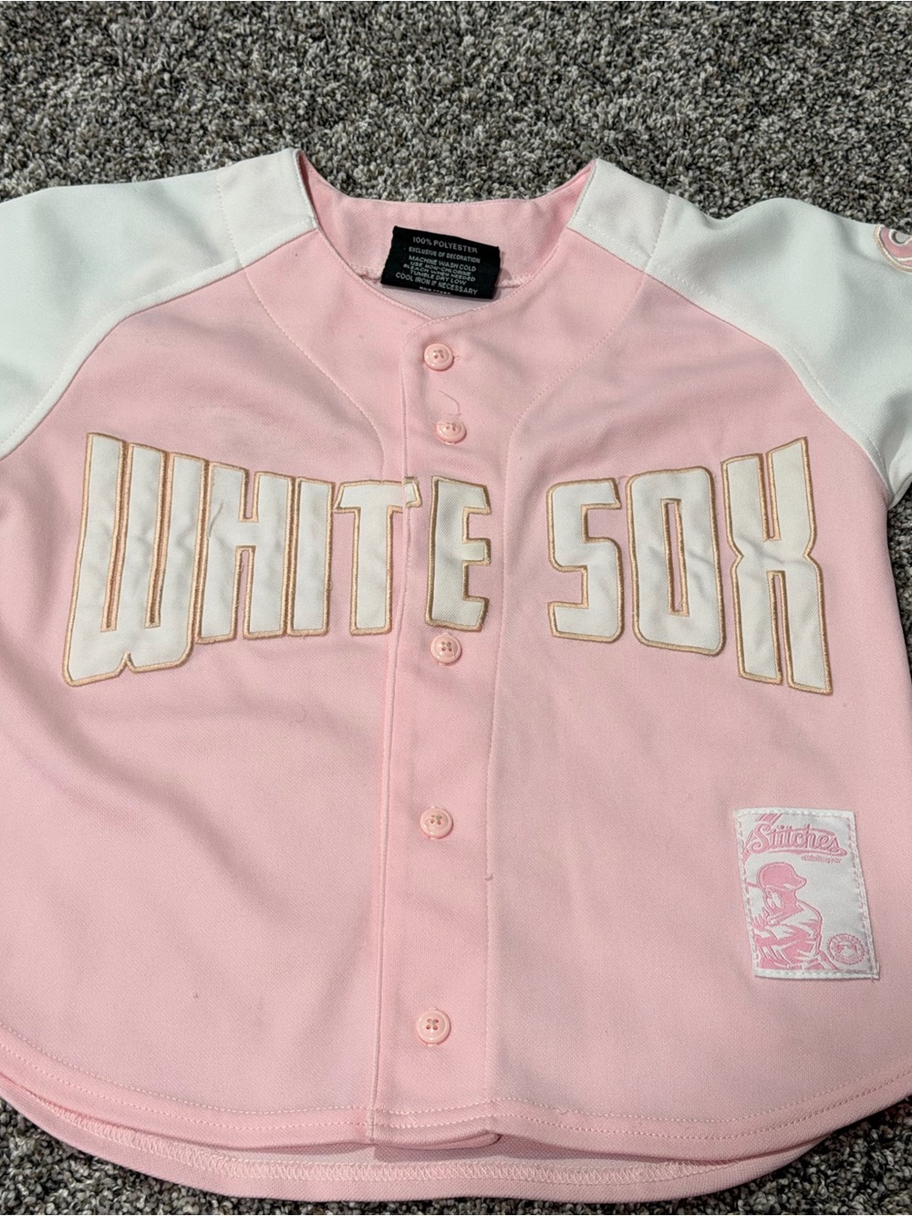 Chicago White Sox Pink & White Kids Baseball Jersey toddler/youth medium